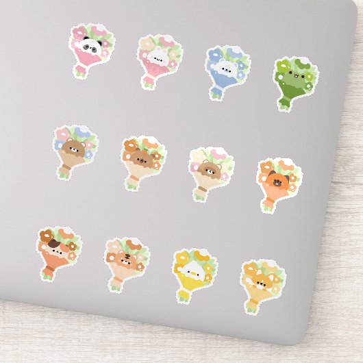 dierenbloemboeket sticker (Detail)