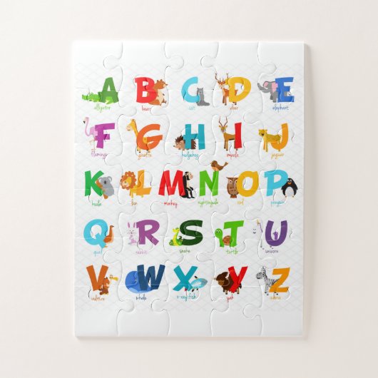 Dierenbrief Alphabet Legpuzzel (Verticaal)