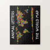 Dierenbrieven Wereldkaart Alphabet Legpuzzel (Verticaal)