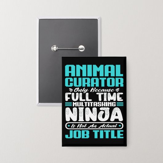 Dierencurator Functietitel Beroepsvaardigheden Gra Button (Voorkant / Achterkant)