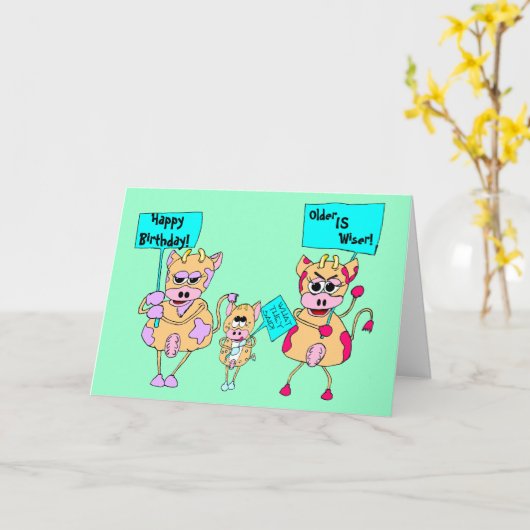 Dierendemonstranten, fijne verjaardag!, kaart (Gele Bloem)