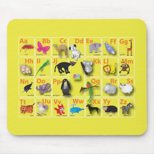 Dierendomein op mijn ABC Muismat (Voorkant)