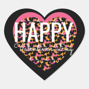 Dierendruk Hart Valentijnsdag Sticker