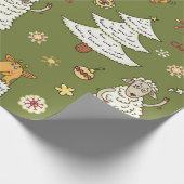 dierenduizend kerstschapen cadeaupapier (Hoek)