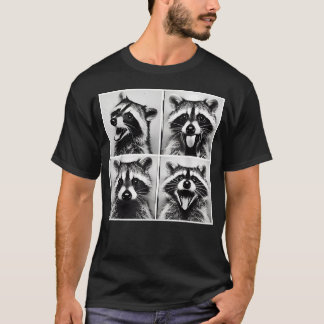 Dierenfotohokje Grappige Wasbeer Rock On Selfie T-shirt