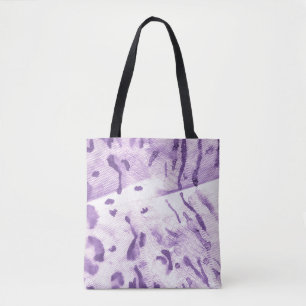 Dierengeometrische textuur. Lavender Cross Lines. Draagtas