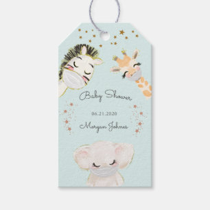 dierengezichtsmasker babyshower monogram cadeautag cadeaulabel