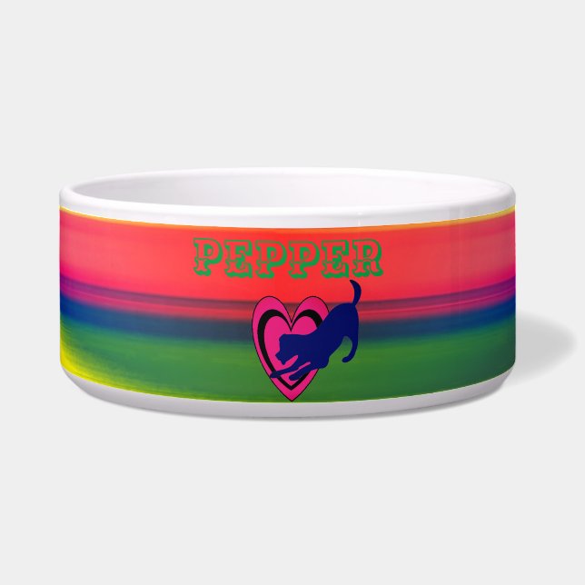 Dierenhond Puppy - Abstract Pet Bowl Voerbakje (Voorkant)