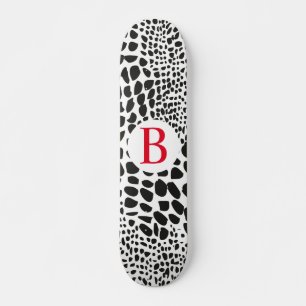 Dierenhuid in zwart en wit skateboard