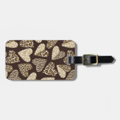 Dierenhuid met harten bagagelabel (Voorkant horizontaal)