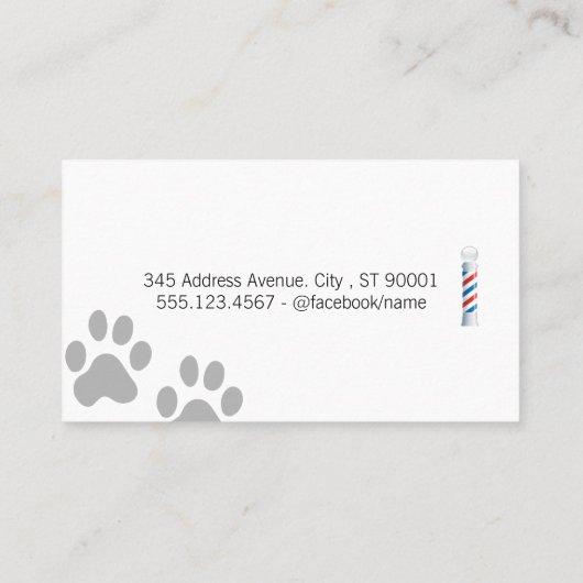 Dierenkapper Visitekaartje (Achterkant)