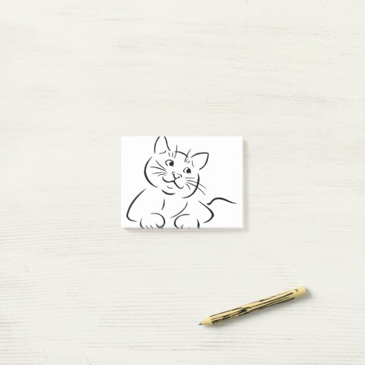 Dierenkattenvanger Kitten Kittie Schets Post-it® Notes (Op bureau)