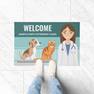 Dierenkliniek Dierenarts Dokter Vrouw Aangepaste N Deurmat