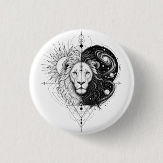 Dierenliefhebber Patches. Cute Leeuw Patch/Speldje Ronde Button 3,2 Cm