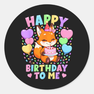 Dierenliefhebber Vos Verjaardagsshirt _ Kawaii Vos Ronde Sticker