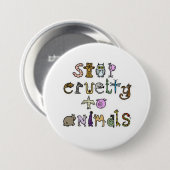 dierenmishandeling stoppen - Gepersonaliseerd Ronde Button 7,6 Cm (Voorkant /achterkant)