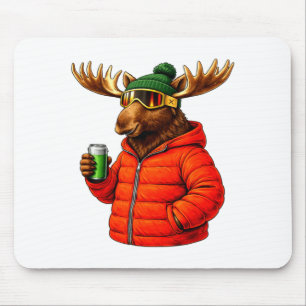 Dierenmotieven eland feest après ski shirt skien muismat