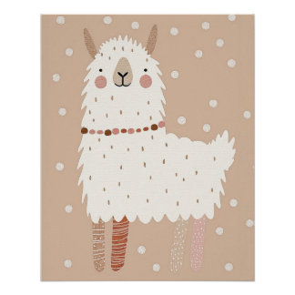 Dierennurseryprint, kinderpastelwandkunst perfect poster