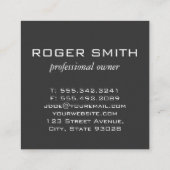 Dierenopleiders (grijs) vierkante visitekaartje (Achterkant)