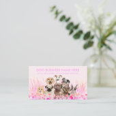 Dierenoppas Walker hond huisdierverzorging roze bl Visitekaartje (Staand voorkant)