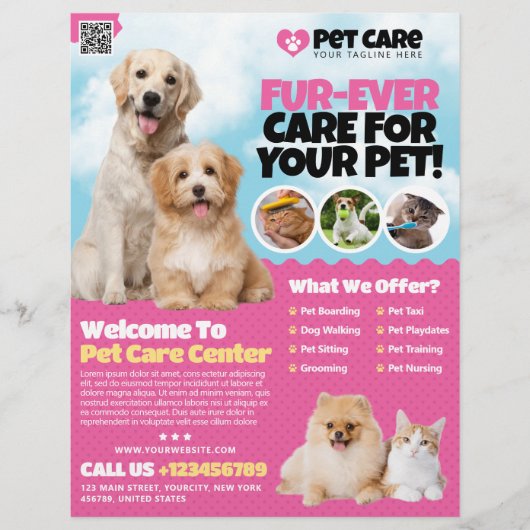 Dierenopvang / Pet Hotel Flyer (Voorkant)