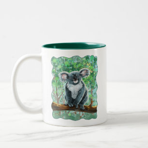 Dierenparade Koala Beer hoofden en staarten Tweekleurige Koffiemok