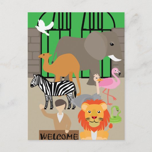 Dierenpark Briefkaart (Voorkant)