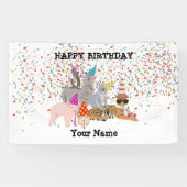 Dierenpartij - Dieren op de geboorte Spandoek (Horizontaal)