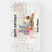 Dierenpartij - Dieren op de geboorte Spandoek (Verticaal)