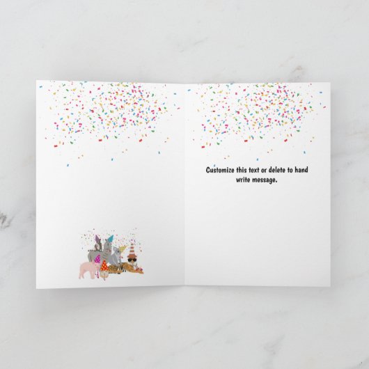 Dierenpartij - Dierenfeestdag nieuwe jaren Kaart (Binnen)