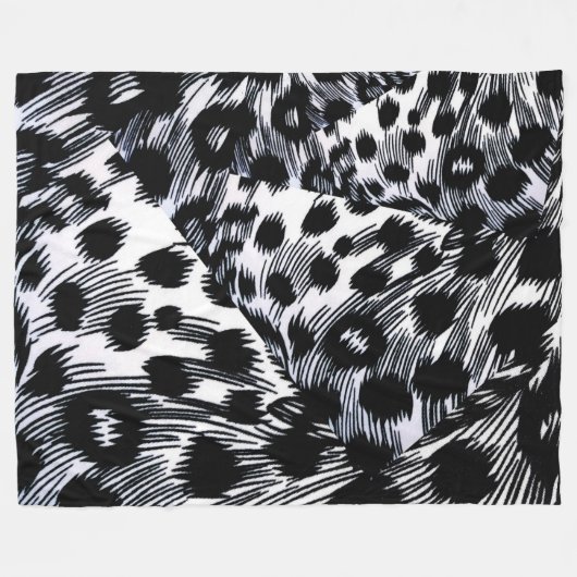 Dierenpatroon Fleece Deken (Voorkant (Horizontaal))