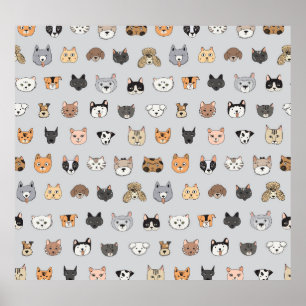 Dierenplezier: Katten Honden Doodle Mix Poster