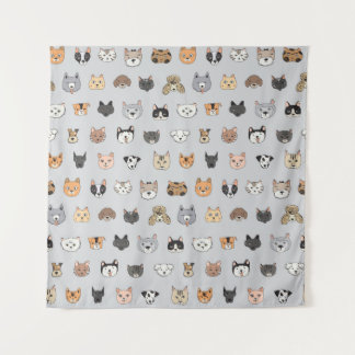 Dierenplezier: Katten Honden Doodle Mix Wandkleed