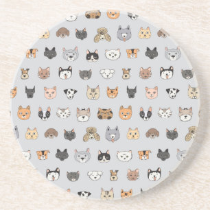 Dierenplezier: Katten Honden Doodle Mix Zandsteen Onderzetter