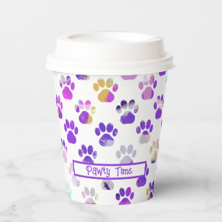 Dierenpoot Silhouet Paars Roze Pawty Papier Papieren Bekers