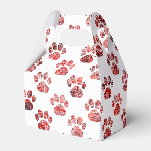 Dierenpoot Silhouet Rood Kerstmis Pawty Papier Bedankdoosjes (Achterkant)