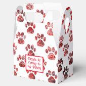 Dierenpoot Silhouet Rood Kerstmis Pawty Papier Bedankdoosjes (Geopend)