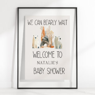 Dierenposter voor babyshower met dierentuin en saf poster