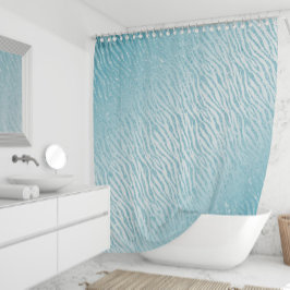 Dierenprint Blauw Glitter Glam Douchegordijn