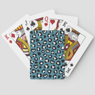 Dierenprint, Blauwe luipaard, Cheetah Spots, Harte Pokerkaarten