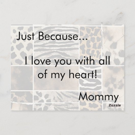 Dierenprint - Briefkaart (Achterkant)