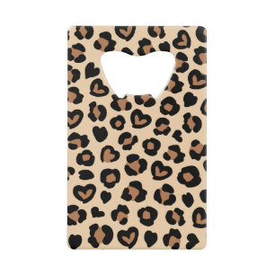 Dierenprint, Bruine luipaard, Cheetah Spots, Harte Kredietkaart Flessenopener