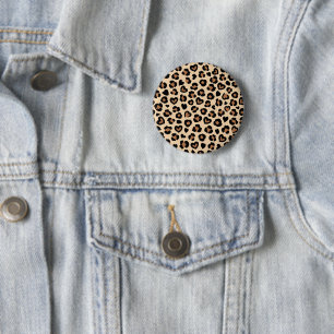 Dierenprint, Bruine luipaard, Cheetah Spots, Harte Ronde Button 5,7 Cm