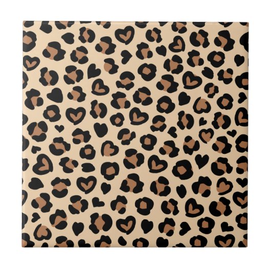 Dierenprint, Bruine luipaard, Cheetah Spots, Harte Tegeltje (Voorkant)