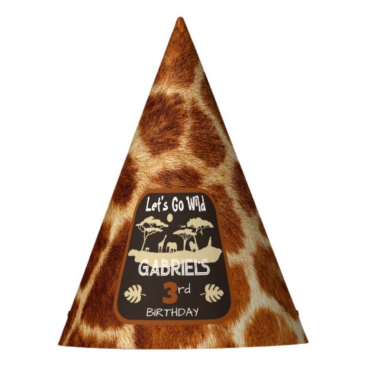 Dierenprint Giraffe Verjaardagsfeestje Pet Feesthoedjes (Voorkant)