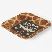 Dierenprint Giraffe Verjaardagspapier Bord (Gebogen)