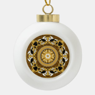 Dierenprint Gouden rollen Zijde Keramische Bal Ornament