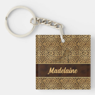 Dierenprint in Cheetah voor Haar Sleutelhanger