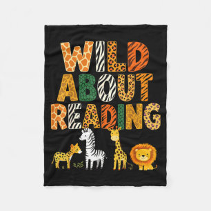 Dierenprint lees een boek karakter kinderen dol op fleece deken