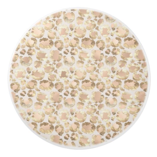 DIERENPRINT LEOPARD ABSTRACT CUSTOM KERAMISCHE KNOP (Voorkant)